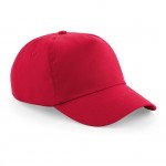 B10-CLA-5-Panelowa Czapka z Daszkiem-classic red