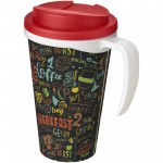 21042008-Brite-Americano Grande 350 ml mug with spill-proof lid-Biały, Czerwony