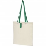 12049214-Składana torba na zakupy Nevada wykonana z bawełny o gramaturze 100 g/m²-Natural, Zielony