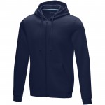 37510496-Męska organiczna bluza na suwak z kapturem Ruby wykonana z GRS z recyclingu i posiadająca certyfikat GOTS-Granatowy 3xl