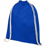 12057553-Plecak Oregon wykonany z bawełny o gramaturze 140 g/m² ze sznurkiem ściągającym-Błękit królewski