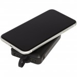 12415090-Bezprzewodowy powerbank Kano 10,000 mAh z kablem 3 w 1-Czarny