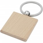 11812171-Kwadratowy łańcuch do kluczy Gioia z drewna bukowego-Drewno