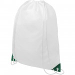 12048814-Plecak Oriole ściągany sznurkiem z kolorowymi rogami-Biały, Zielony