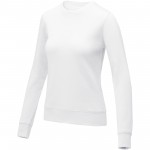 38232010-Damski sweter z okrągłym dekoltem Zenon-Biały xs
