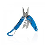 P221345-Mini narzędzie wielofunkcyjne Solid z karabińczykiem-niebieski