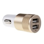 EG014198-Metalowa ładowarka samochodowa x2 USB-Złoty