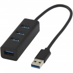 12420990-Aluminiowy hub USB 3.0Adapt-Czarny