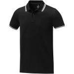38108902-Męska koszulka polo Amarago z kontrastowymi paskami i krótkim rękawem-Czarny m
