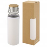 10069601-Szklana butelka Thor o pojemności 660 ml z neoprenowym pokrowcem-Biały