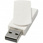 12374302-Pamięć USB Rotate wykonana ze słomy pszenicznej o pojemności 4GB-Beżowy