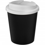 21045500-Kubek Americano® Espresso Eco z recyklingu o pojemności 250 ml z pokrywą odporną na zalanie-Czarny, Biały