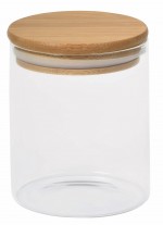 0306035-Szklany słoik ECO STORAGE-brązowy, transparentny