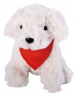 0502217-Pluszowy pies BENNI-biały, czerwony