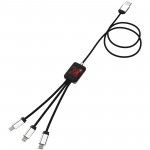 2PX00321-Kabel z podświetlonym logo 3w1 - SCX.design C17-Czerwony, Czarny