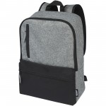 12065590-Reclaim 15-calowy plecak na laptopa 14 l z recyklingu-Czarny, Szary melanż