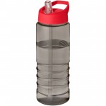 21048202-H2O Active® Eco Treble bidon z pokrywką z tutką o pojemności 750 ml-Ciemnografitowy, Czerwony