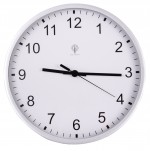 0401500-Zegar ścienny URANUS sterowany radiowo, biały-biały, srebrny