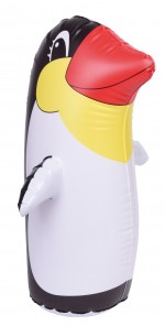 0602155-Dmuchany pingwin STAND UP, biały-biały, czarny