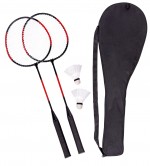 0606170-Zestaw do badmintona SMASH, czarny-czarny, czerwony