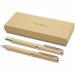 10783306-Apolys zestaw upominkowy obejmujący długopis bambusowy i pióro kulkowe-Natural