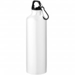 10073901-Oregon butelka na wodę o pojemności 770 ml z karabińczykiem wykonana z aluminium z recyklingu z certyfikatem RCS-Biały