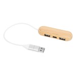 Mały bambusowy rozgałęziacz hub usb z grawerem