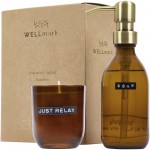 12630811-Wellmark Discovery dozownik na mydło do rąk o pojemności 200 ml i zestaw świec zapachowych 150 g - o zapachu bambusa-Amber heather
