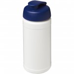 21046101-Baseline bidon o pojemności 500 ml z wieczkiem zaciskowym z materiałów z recyklingu-Biały, Niebieski