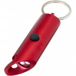10457421-Flare latarka LED i otwieracz do butelek z łańcuchem do kluczy wykonany z aluminium IPX z recyklingu-Czerwony