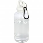 10077801-Oregon butelka na wodę o pojemności 400 ml z karabińczykiem wykonana z tworzyw sztucznych pochodzących z recyklingu z certyfi-Biały