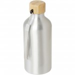 10079481-Malpeza butelka na wodę o pojemności 500 ml wykonana z aluminium pochodzącego z recyklingu z certyfikatem RCS-Srebrny