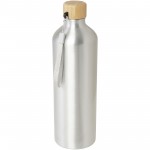10079681-Malpeza butelka na wodę o pojemności 1000 ml wykonana z aluminium pochodzącego z recyklingu z certyfikatem RCS-Srebrny