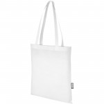 13005101-Zeus tradycyjna torba na zakupy o pojemności 6 l wykonana z włókniny z recyklingu z certyfikatem GRS-Biały