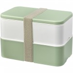 21018202-MIYO Renew dwuczęściowy lunchbox-Kość słoniowa, Zielony butelkowy, Szary kamienny