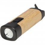 10457006-Kuma latarka z karabińczykiem wykonana z bambusa i tworzyw sztucznych pochodzących z recyklingu z certyfikatem RCS-Piasek pustyni