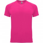R04074P1-Bahrain sportowa koszulka męska z krótkim rękawem-Pink Fluor s