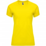 R04081B2-Bahrain sportowa koszulka damska z krótkim rękawem-Żółty m