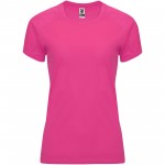 R04084P2-Bahrain sportowa koszulka damska z krótkim rękawem-Pink Fluor m