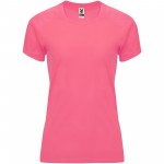 R04084Q4-Bahrain sportowa koszulka damska z krótkim rękawem-Fluor Lady Pink xl