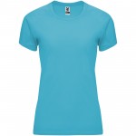 R04084U2-Bahrain sportowa koszulka damska z krótkim rękawem-Turkusowy m