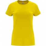 R66831B6-Capri koszulka damska z krótkim rękawem-Żółty 3xl