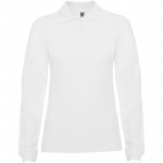 R66361Z4-Estrella koszulka damska polo z długim rękawem-Biały xl