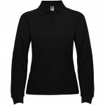 R66363O5-Estrella koszulka damska polo z długim rękawem-Czarny 2xl