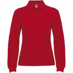 R66364I1-Estrella koszulka damska polo z długim rękawem-Czerwony s