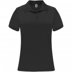 R04103O2-Monzha sportowa koszulka damska polo z krótkim rękawem-Czarny m
