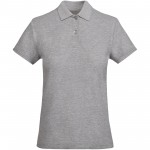 R66182U1-Prince polo damska z krótkim rękawem-Marl Grey s