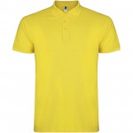 R66381B6-Star koszulka męska polo z krótkim rękawem-Żółty 3xl
