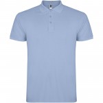 R66382H6-Star koszulka męska polo z krótkim rękawem-Błękitny 3xl
