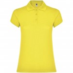 R66341B6-Star koszulka damska polo z krótkim rękawem-Żółty 3xl
